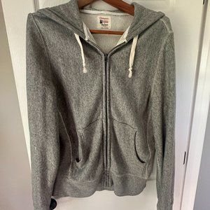 TODD SNYDER + CHAMPION MIDWEIGHT FULL ZIP HOODIE IN ANTIQUE GREY MIX